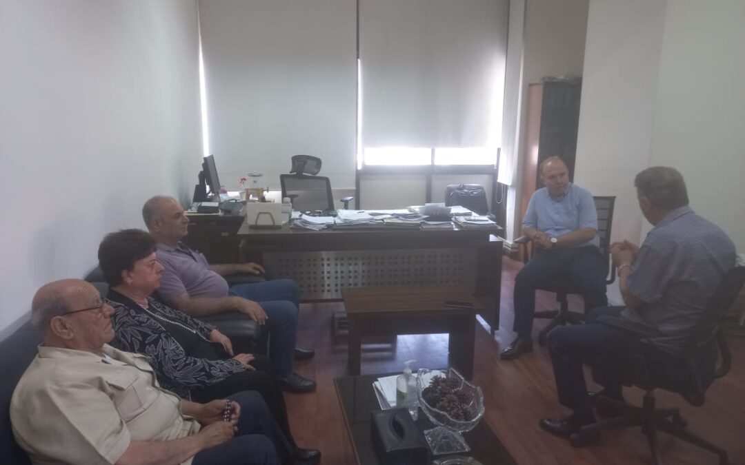 وفد اتحاد نقابات عمال فلسطين في لبنان يلتقي رئيس فرع الضمان الاجتماعي في الجنوب الأستاذ محمد خليفة في صيدا