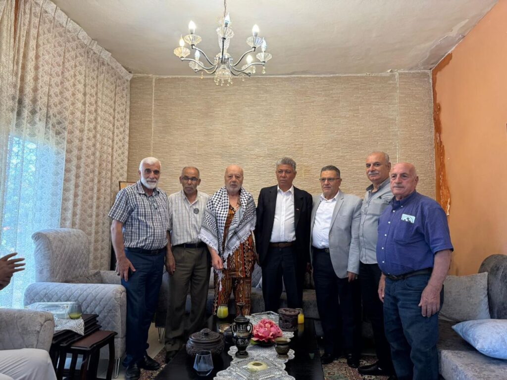 وفدان نقابيان من فلسطين ولبنان يزوران القائد النقابي علي محي الدين في النبطية