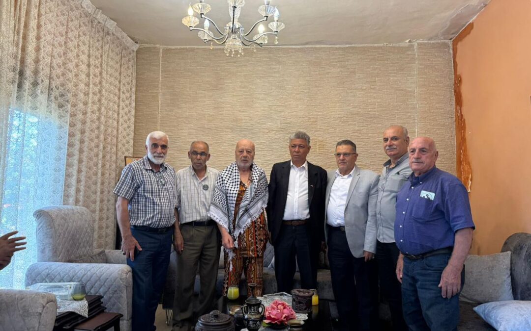 وفدان نقابيان من فلسطين ولبنان يزوران القائد النقابي علي محي الدين في النبطية