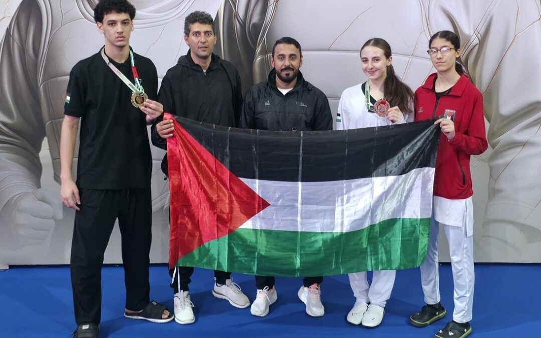 منتخب فلسطين للتايكواندو يحقق 4 ميداليات في بطولة كأس العرب بالإمارات