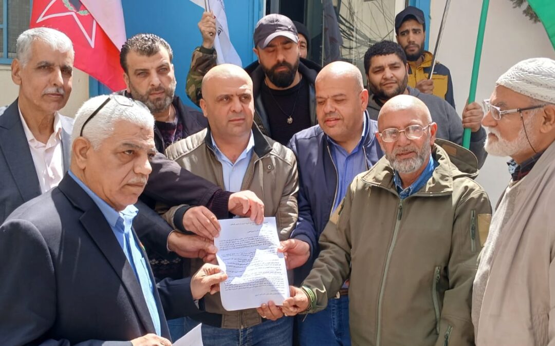 اعتصام جماهيري لاتحاد لجان حق العودة في الجبهة الديمقراطية بمخيم البداوي للمطالبة بتحسين خدمات الأونروا وتنفيذ خطة إغاثة شاملة*
