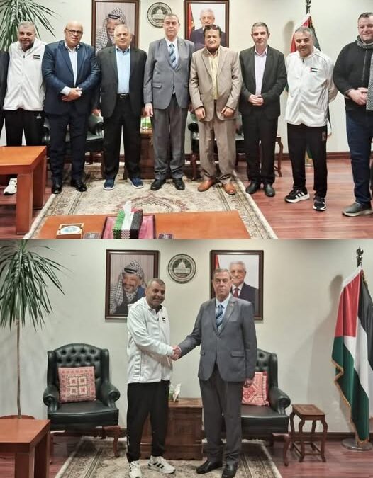 سفير فلسطين في مصر دياب اللوح يستقبل وفد ملتقى قدامى رياضيي غزة