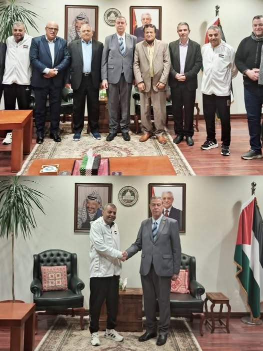سفير فلسطين في مصر دياب اللوح يستقبل وفد ملتقى قدامى رياضيي غزة