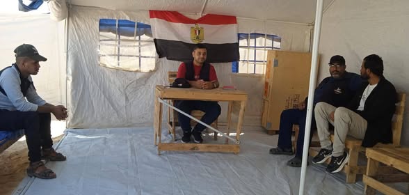 إدارة المخيم المصري 17 الزهراء، تستقبل وفدا من إدارة المخيمات في اللجنة المصرية