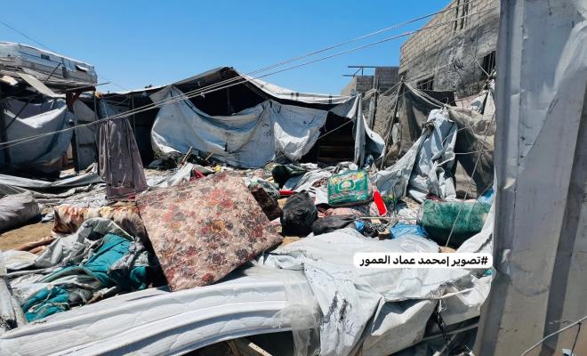 شهيدة طفلة و7 إصابات جراء قصف إسرائيلي استهدف خيمة غرب خان يونس