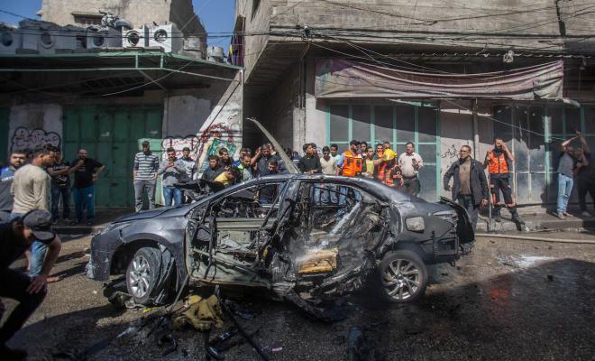 3 إصابات جراء قصف مركبة فارغة شمال غربي خان يونس