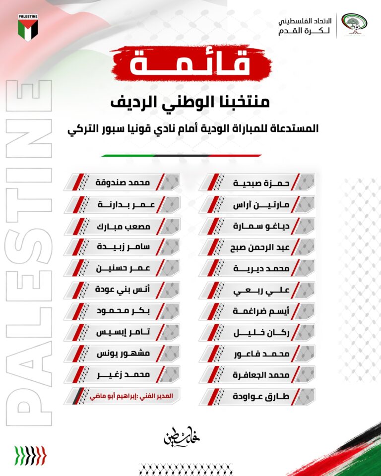 قائمة منتخبنا الوطني الرديف لمواجهة قونيا سبور