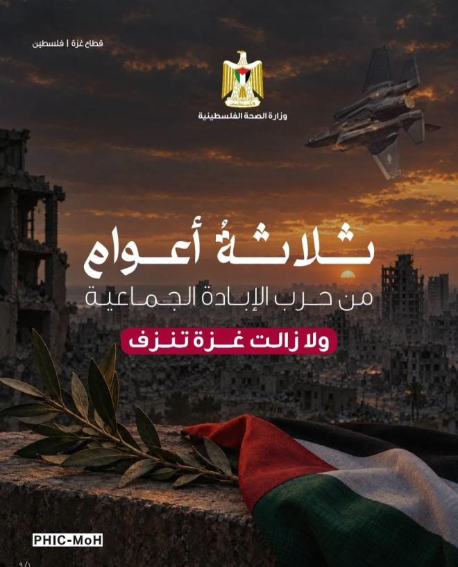 التقرير الاحصائي المفصل حول تداعيات حرب الابادة على المنظومة الصحية في قطاع غزة بعد مرور ثلاث سنوات